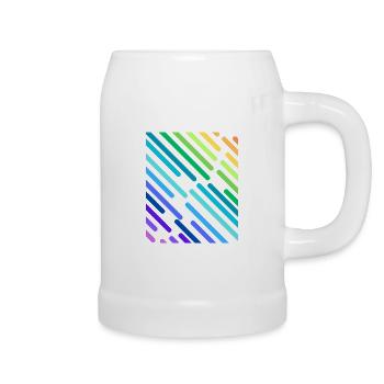 REGENBOGEN-STREIFEN - Bierkrug - Weiß - Rechts