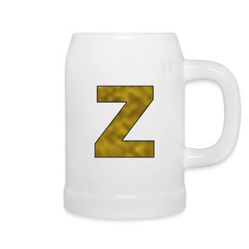 Lettre Z Or - Chope en céramique - blanc - Droite