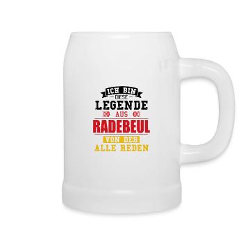 Stadt Radebeul Deutschland Legende Spruch - Bierkrug - Weiß - Rechts