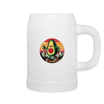 Walking avocado prevent heart disease - Beer Mug - white - Right
