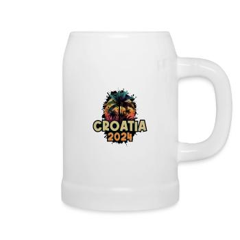 Croatia 2024 Holiday Saying - Beer Mug - white - Right