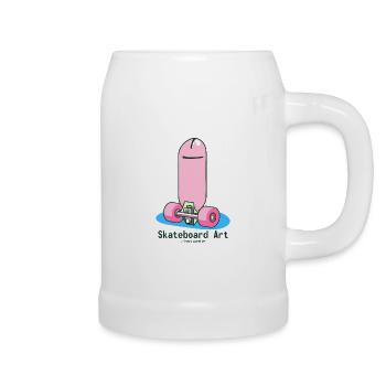 Contemporary Modern Skateboard Art - Beer Mug - white - Right