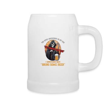Le diable a murmuré je viens pour toi - Apporte de la bière - Chope en céramique - blanc - Droite