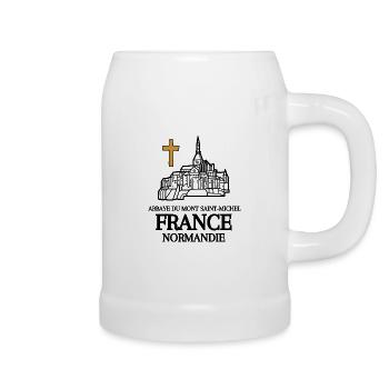 ABBAYE DU MONT SAINT MICHEL FRANCE - Chope en céramique - blanc - Droite