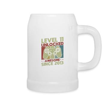 Level 11 freigeschaltet - Bierkrug - Weiß - Rechts