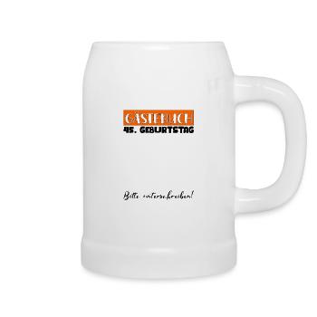 45th birthday gift women's decoration men's guest book - Beer Mug - white - Right