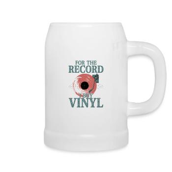 For The Record I Buy Vinyl Vintage Fan Turntables - Beer Mug - white - Right