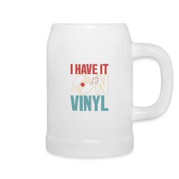 I Have It On Vinyl Record Vintage Fan - Beer Mug - white - Right