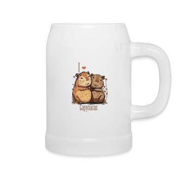 Capybara Animal amour eau brillance amour cadeau - Chope en céramique - blanc - Droite