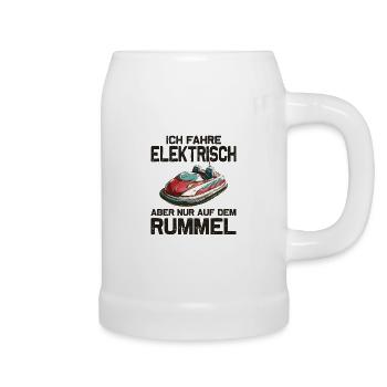 Ich fahre Elektrisch Kirmes Autoscooter - Bierkrug - Weiß - Rechts