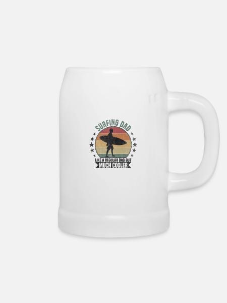 Surfing Dad Surfer - Bierkrug - Weiß