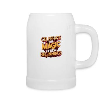 Celebrate the Magic of New Beginnings Art Print - Beer Mug - white - Right