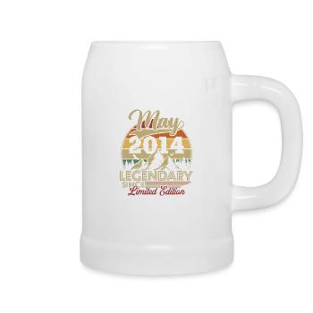 Vintage Rétro Mai 2014 Cadeau D anniversaire - Chope en céramique - blanc - Droite