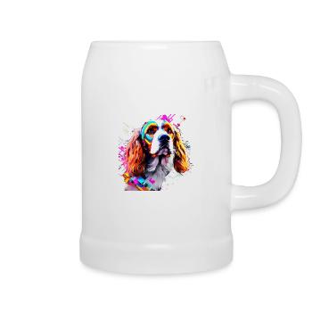 English Cocker Spaniel Artistically Designed - Beer Mug - white - Right