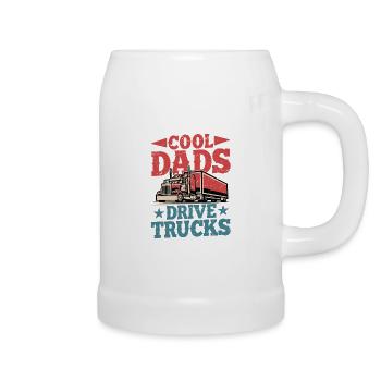 Cool Dads Drive Trucks Trucker Trucking - Beer Mug - white - Right
