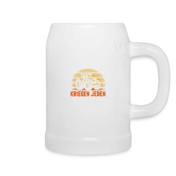Dorfkind Traktor Dorfkinder Bauern Spruch Lustig - Bierkrug - Weiß - Rechts