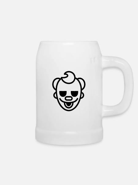Clown - Bierkrug - Weiß