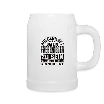 Fließenleger Plattenleger Fliesenleger Spruch - Bierkrug - Weiß - Rechts