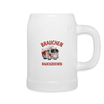 Feuerwehr Feuerwehrauto rauchzeichen - Bierkrug - Weiß - Rechts