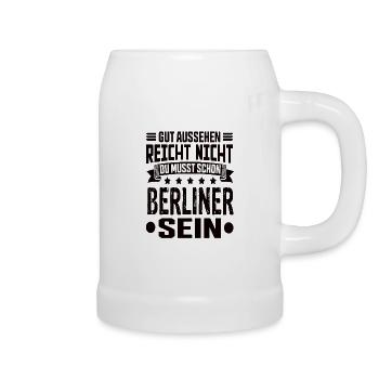 Berlin Berlin Hauptstadt Hemiat Berliner Sprüche - Bierkrug - Weiß - Rechts