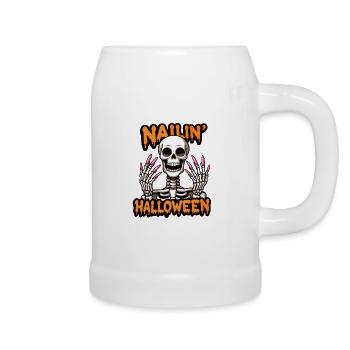Nailin Halloween Nail Tech Nail Tech Kosmetikerin - Bierkrug - Weiß - Rechts