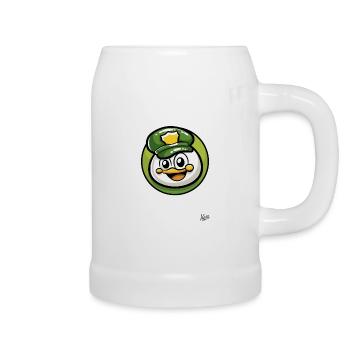 Niedlicher Kleiner Polizei-Vogel - Bierkrug - Weiß - Rechts