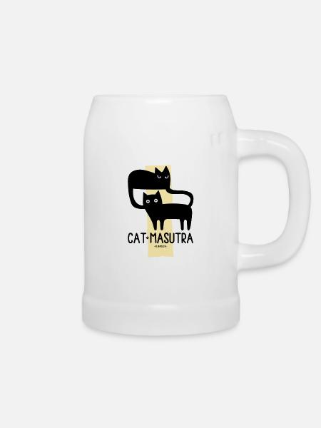 Katze Masutra - Bierkrug - Weiß