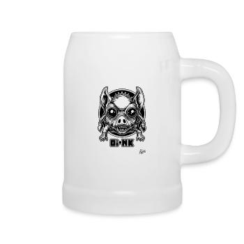 Giga Schwein Alien Mutant sagt Oink - Bierkrug - Weiß - Rechts