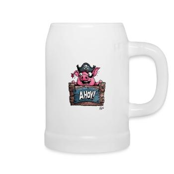 Drôle de pirate cochon, Ohé ! - Chope en céramique - blanc - Droite