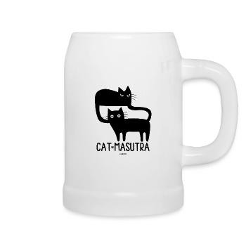 Cat Masutra! - Beer Mug - white - Right