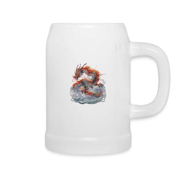 Dragon Dragon Mythical Creature Fairy Tale - Beer Mug - white - Right