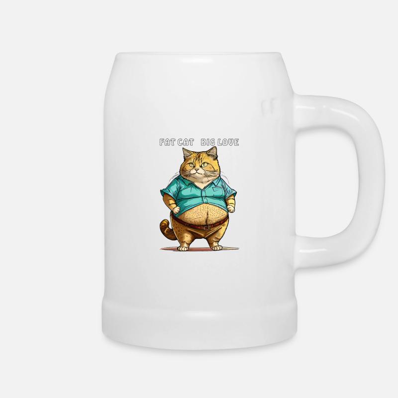 FAT CAT BIG LOVE - Bierkrug - Weiß