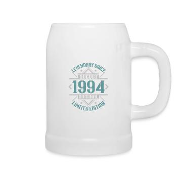 Jahrgang August 1994 Retro Geburtstagsgeschenk - Bierkrug - Weiß - Rechts