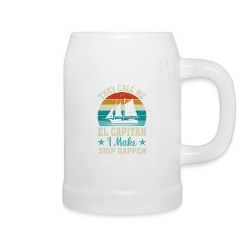 Retro Ship Men - Beer Mug - white - Right