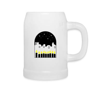 Bougies la nuit - Chope en céramique - blanc - Droite