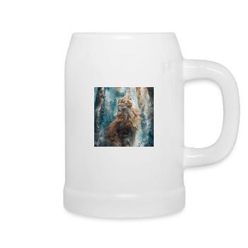 Katze - Bierkrug - Weiß - Rechts