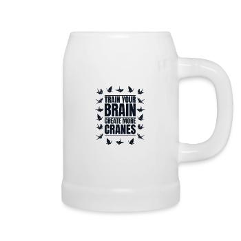 Entraînez votre cerveau Créez plus de grues pliant Owl - Chope en céramique - blanc - Droite