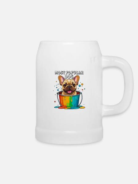 FRENCHIE MOST POPULAR DOG - Bierkrug - Weiß