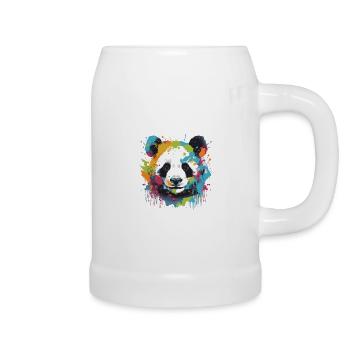 Panda Head Portrait Pop Art - Beer Mug - white - Right