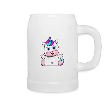 Unicorn Design Child Fantasy Mythical Creature Gift - Beer Mug - white - Right