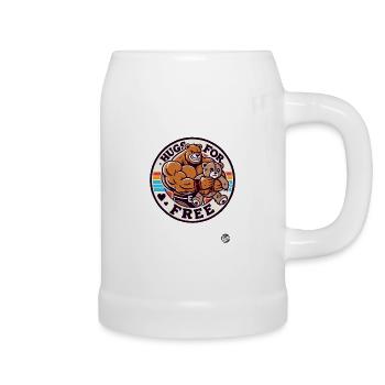 Bodybuilder-Bär Kleine Bären-Umarmungen Gratis - Bierkrug - Weiß - Rechts