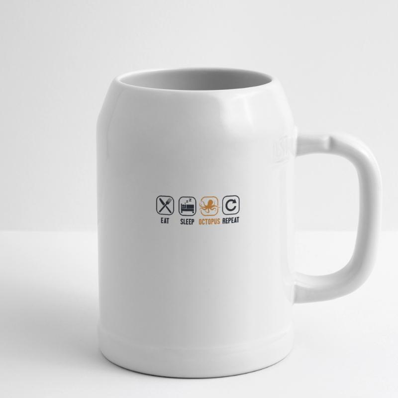 Eat Sleep Octopus Repeat Octopodes Octopoda Lover Beer Mug