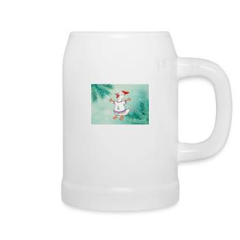 Weihnachtsente im festlichen Pullover Christmas - Bierkrug - Weiß - Rechts