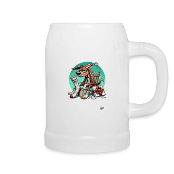 Bad Mood Dog with Socks Gift - Beer Mug - white - Right