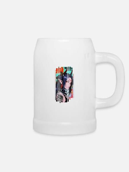 Cyborg Oni Kanji - Bierkrug - Weiß