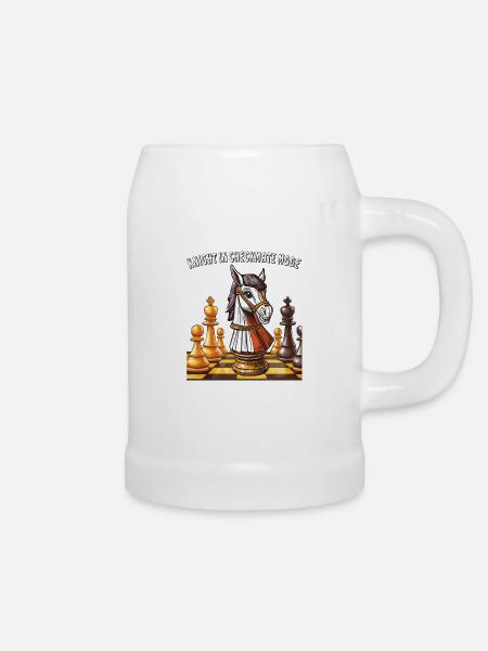 SCHACH KNIGHT IN CHECKMATE MODE - Bierkrug - Weiß