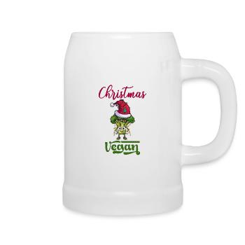 Christmas Weihnachten Vegan - Bierkrug - Weiß - Rechts