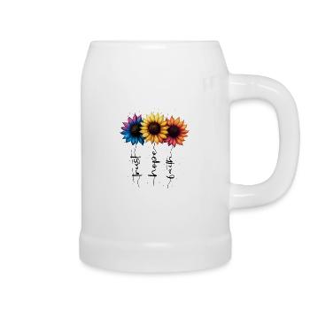 Sommer Blumen Blume Inspiration Motivation Spruch - Bierkrug - Weiß - Rechts