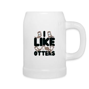 Otter I Like Otters - Beer Mug - white - Right