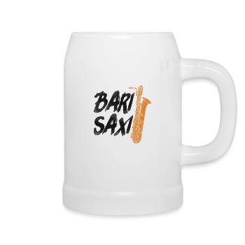 Saxophones Pun Bari Saxi - Chope en céramique - blanc - Droite